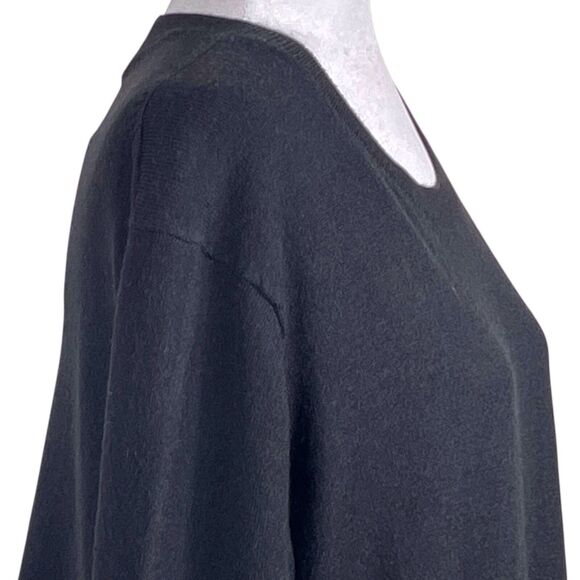 NWT Nordstrom Merino Wool Blend Shift Sweater Dress Size XL Black Long Sleeve - Picture 8 of 15